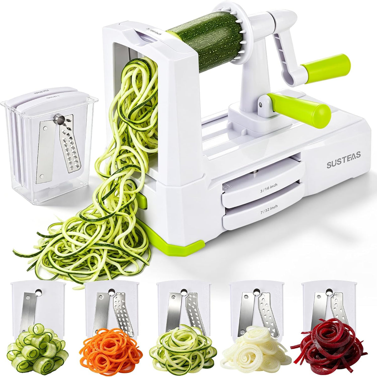 Vegetable Spiralizer, 5 Blades Zucchini Spiralizer Noodle Maker