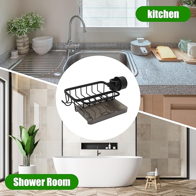 Kitchen Sink Faucet Organizer, Over Faucet Sink Rack Organizer, Kitchen Sponge Holder for Sink, Kitchen Sink Faucet Storage Rack, Multifunction Sink Caddy