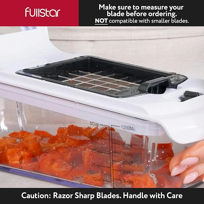 Fullstar Blade Replacement Set – Only Compatible with Select Fullstar Vegetable Chopper Models – 2pc Insert Set for Large Dice (Potatoes, Apples) & Small Dice (Onions, Tomatoes) – 3.9 x 4.4 inches