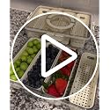 Salad Bar Containers for Fridge with Lid Handle, Fruit Storage Veggie Tray