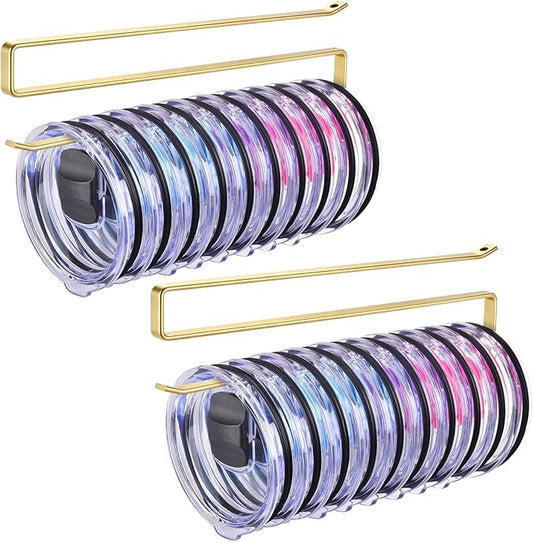 2Pack Tumbler Lid Organizer, Kitchen Space-Saving Cup Holder, Golden