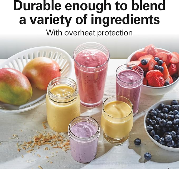 Hamilton Beach Portable Blender for Shakes and Smoothies, 14 Oz BPA Free Travel Cup & Lid, Durable Stainless Steel Blades, Personal Smoothie Blender, Raspberry, 51131G (Pack of 4)