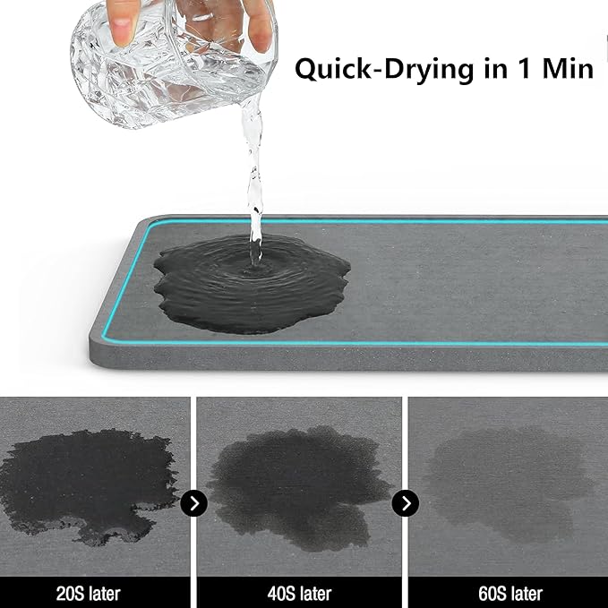 Large Family-Sized Sponge Holder for Kitchen Sink Organizer - Sink Caddy with Instant Drying Stone, Stainless Steel Sponge Holder for Sponges, Scrubbers, Soap, Home Countertop Organizer