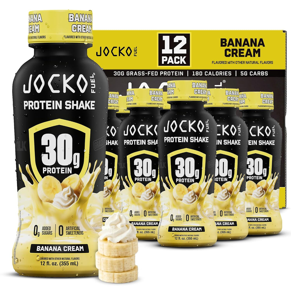 High Protein Shakes, Banana Cream, 12 fl oz | 12 Pack