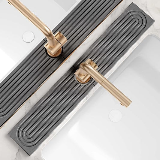 Faucet Splash Guard for Kitchen Sink, Kitchen Sink Faucet Mat with Raised Feet