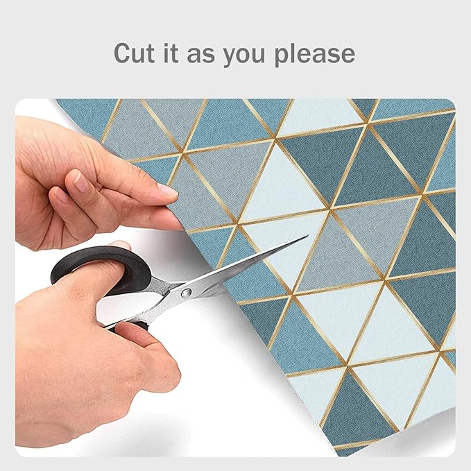 Under The Sink Mat, 24 X 36 in, Durable & Waterproof Premium Mats to Protect Kitchen & Bathroom Cabinets, Absorbent & Easy to Clean Shelf Liner(Blue & White)
