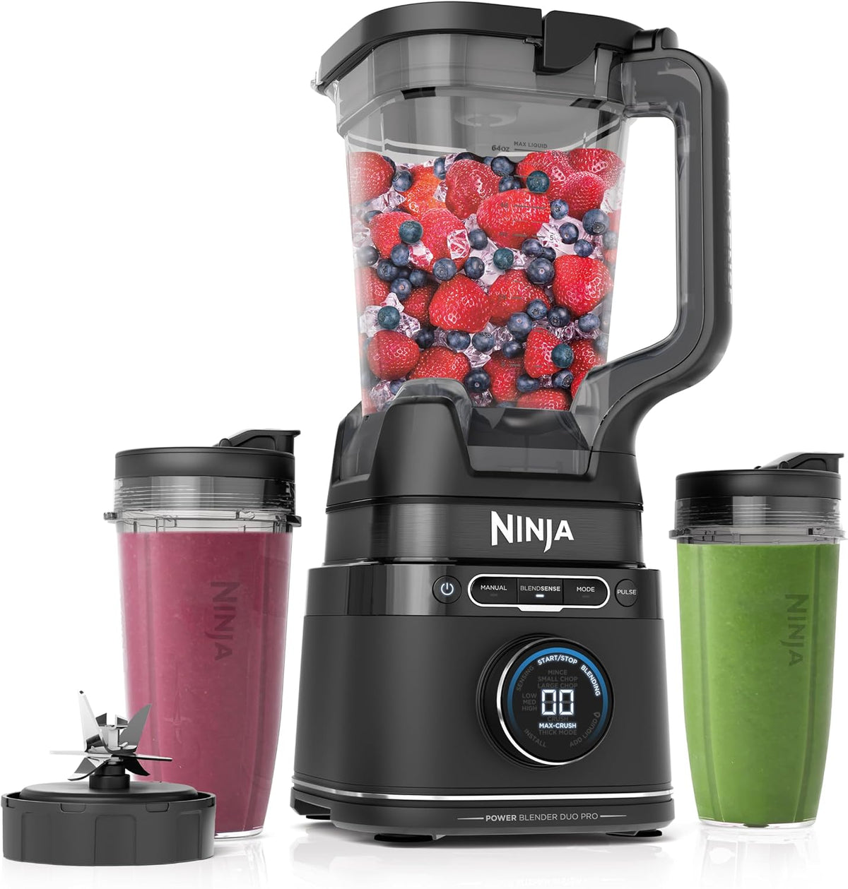 Ninja Detect Blender with Cups, BlendSense Tech, 72oz, 1800PW, Black, TB301