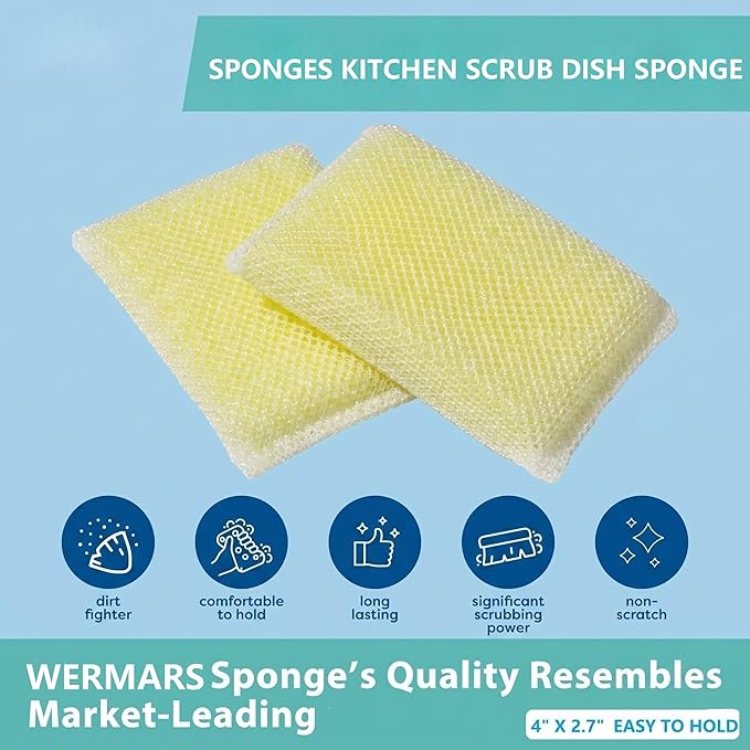 3-in-1 Kitchen Sink Drain Strainer & All-Purpose Sponges, 304 Stainless Steel Sink Stopper Pop-Up Drain Plug with Anti-Clogging Food Catcher Basket, Odor Blocker, Fits US Standard 3-1/2 Inch Sinks