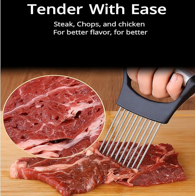 2025 Upgraded Onion Slice, New Stainless Steel Onion Chopper for Slicing, Chopper Slice Assistant Tool, Cutter for Slicing of Meat, Onion, Potato, Tomato Kitchen Gadgets (1)