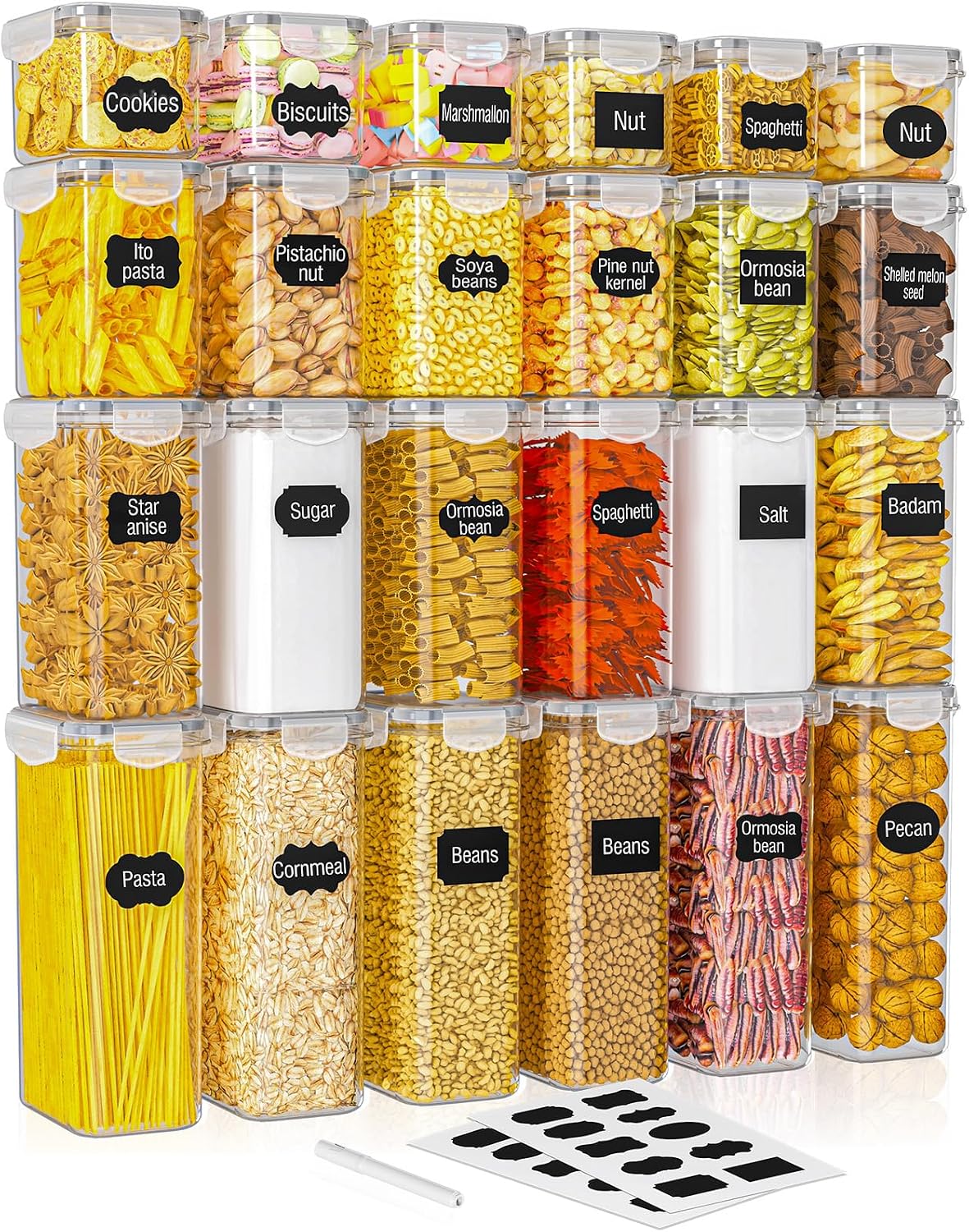 24-Pack Food Storage Containers Airtight