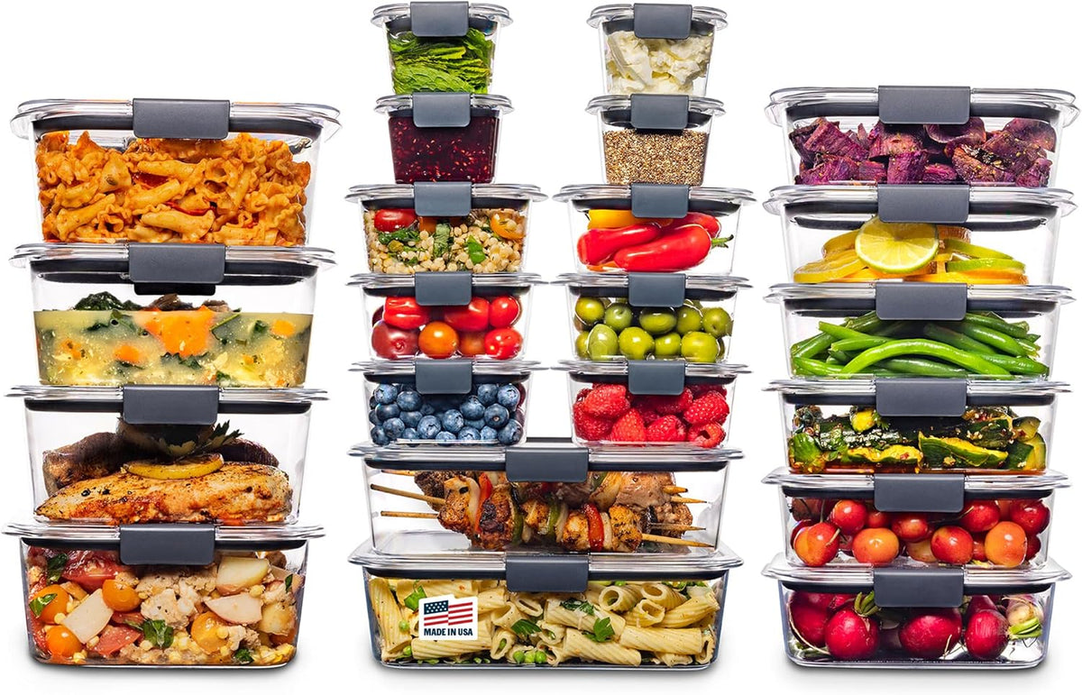 Brilliance BPA Free 44-Piece Food Storage Containers Set Airtight Leak-Proof with Lids for Meal Prep Lunch and Leftovers