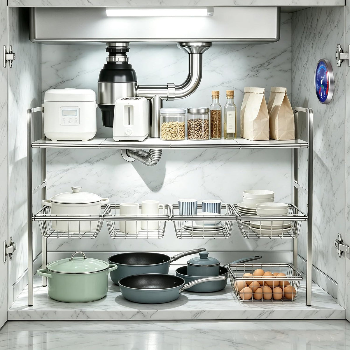 Under Sink Organizer 2 Tier Expandable bathroom Storage