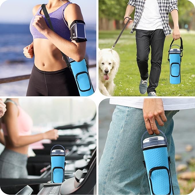 Storage Bag for Ninja Portable Blender Dust Cover Sleeve with Adjustable Shoulder for Ninja BC151NV/BC51NV/BC151BK/BC151CR/BC151EM/ BC151PR/BC151WH/BC155PS Blast Portable Blender (Blue)