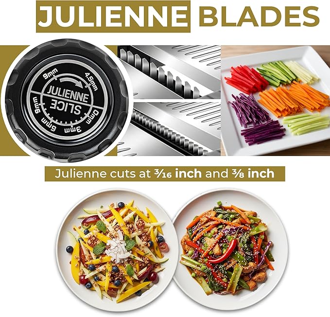 Gramercy Mandoline Food Slicer, Vegetable Cutter, Potato Slicer, Mandolin for Kitchen, Veggie Cutter, Cucumber Tool - Comes with One Pair Cut-Resistant Gloves
