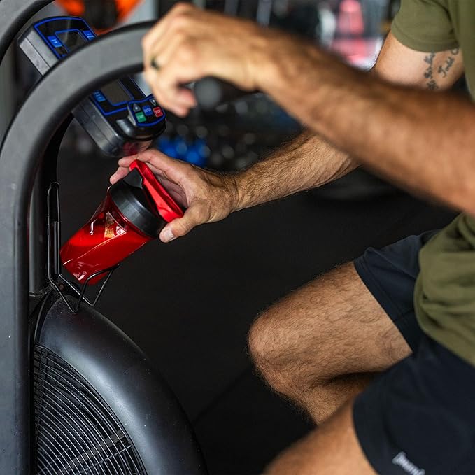 YETI Yonder Helimix Vortex Blender Shaker Bottle Holds up to 20oz | No Blending Ball or Whisk | USA Made | Portable Pre Workout Whey Protein Drink Shaker Cup | Dishwasher Safe, Rescue Red