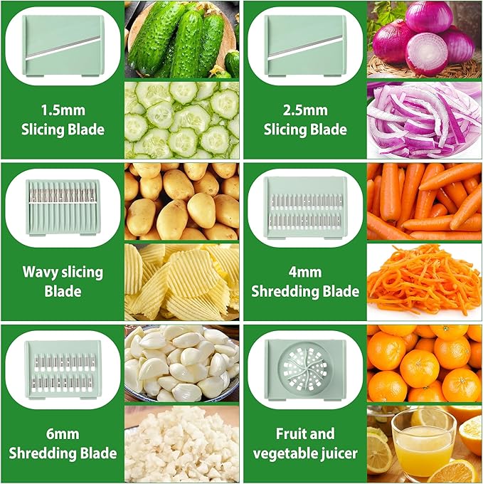 Salad Spinner Stainless Steel, 5.3 Qt Large Vegetables & Fruits Wash Bowl, Lettuce Washer Spinne with 5 Blade Slicer Egg Yolk Strainer, Lettuce Spinner with Stop Button Drain Spout for 2-3 Servings