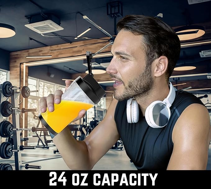 TORPEDO Portable Blender (Black), Cordless, 24oz. Vessel, Personal Blender for Shakes & Smoothies, BPA Free, Leakproof Sip Lid & Self Cleaning - Travel with 6 Sharp Blade, USB - C Metal Cable Charger
