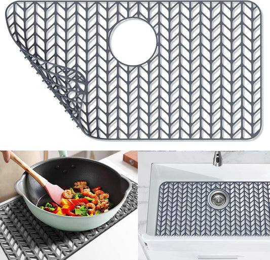 Sink Protectors for Kitchen Sink26"x14"Rear Drain kitchen Sink Mat