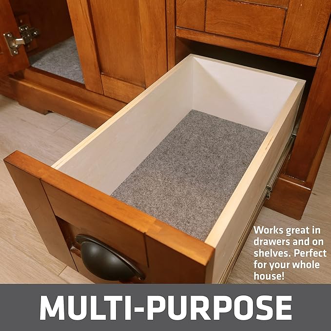 Drymate Premium Under Sink Mat, Waterproof Cabinet Protection Mats for Kitchen & Bathroom, Absorbent Shelf Liners, Slip-Resistant, Non-Adhesive, Machine Washable (USA Made)(24”x29”)(Light Grey)
