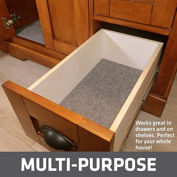 Drymate Premium XL Under Sink Mat, Waterproof Cabinet Protection Mats for Kitchen & Bathroom, Absorbent Shelf Liners, Slip-Resistant, Non-Adhesive, Machine Washable (USA Made)(24”x59”)(Light Grey)