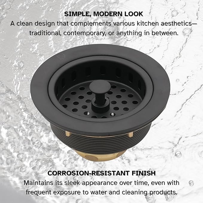 Westbrass A2165-12A 4-1/4" OD Post Style Large Kitchen Basket Strainer with Waste Disposal Flange and Stopper Drain Set, Antique Bronze