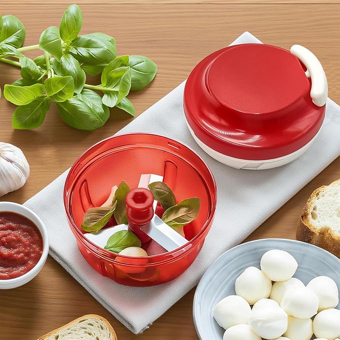 Pull String Chopper, Onion Cutter, Vegetable Cutter Manual with Pulley, Multifunctional Manual Chopper for Vegetables, Meat, Kitchen Aid for Fast Cutting and Chopping