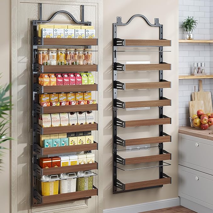 8-Tier Spice Rack Wall Mount, Black
