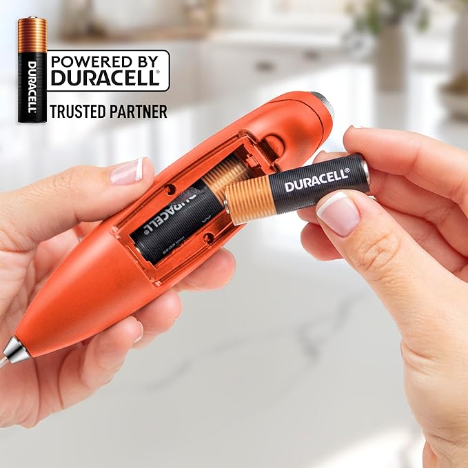 Zulay Kitchen Milk Frother Handheld Electric Whisk with AA Duracell Batteries – Durable Drink Mixer for Coffee, Lattes, Cappuccinos & More - Peach
