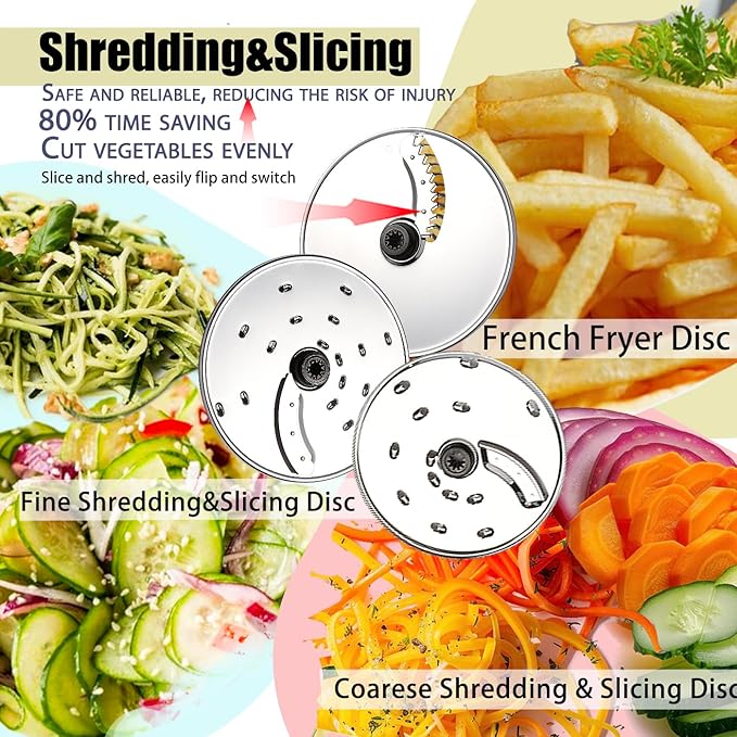 14 Cup Large Food Processor, XL Bowl, Large Chute for Blending, Mixing, Shredding, and Slicing, Meat and Vegetable Chopping, Doughing, All in One for kitchen,4 Speeds, 600W