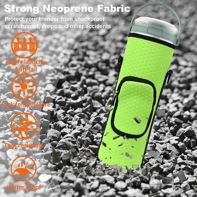 Storage Bag for Ninja Portable Blender Dust Cover Sleeve with Adjustable Shoulder for Ninja BC151NV/BC51NV/BC151BK/BC151CR/BC151EM/ BC151PR/BC151WH/BC155PS Blast Portable Blender (Green)