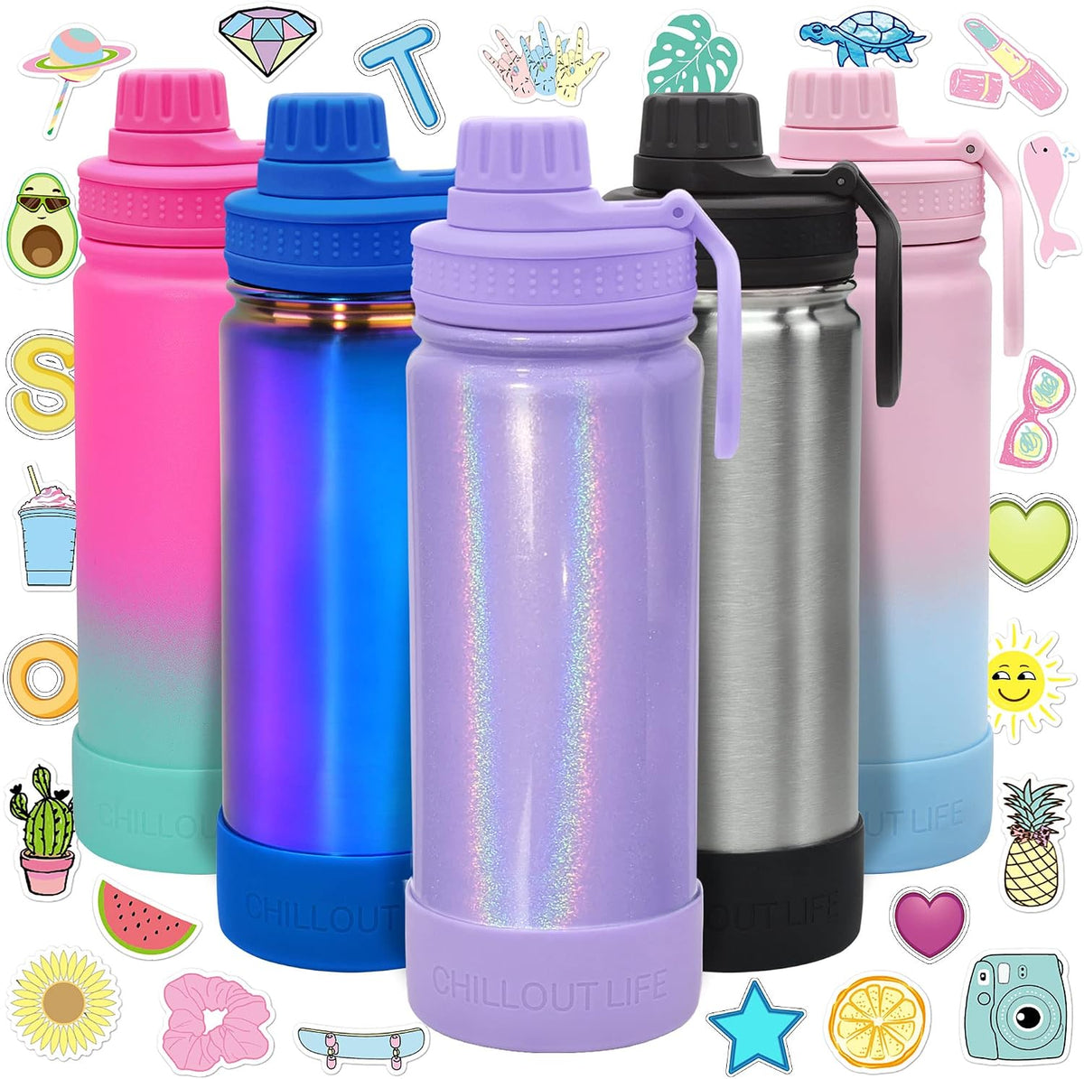 17oz Kids Insulated Stainless Steel Water Bottle w/Spout Lid