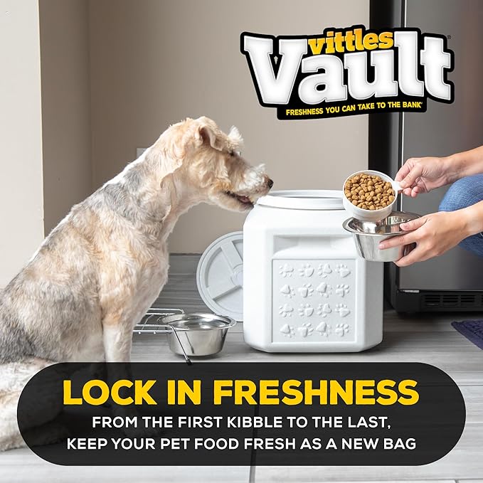 Vittles Vault Pawprint Pet Food Storage Container For Dog Food