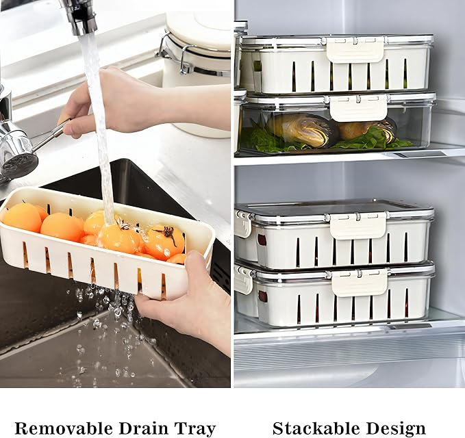 Divided Veggie Tray with Lid and Handle 4 Compartment Serving Tray Portable Travel Snack Storage Containers Stackable Snackle Box Charcuterie Container for Fruit,Vegetable,Salad