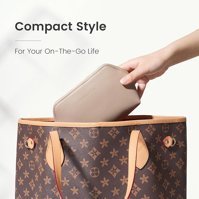 ROWNYEON Small Makeup Bag for Purse, Mini Portable Cosmetic Bags for Women, PU Leather Coin Purse Lipstick Cosmetic Accessories Organizer, Travel Makeup Pouch Zipper Pouch for Men Women