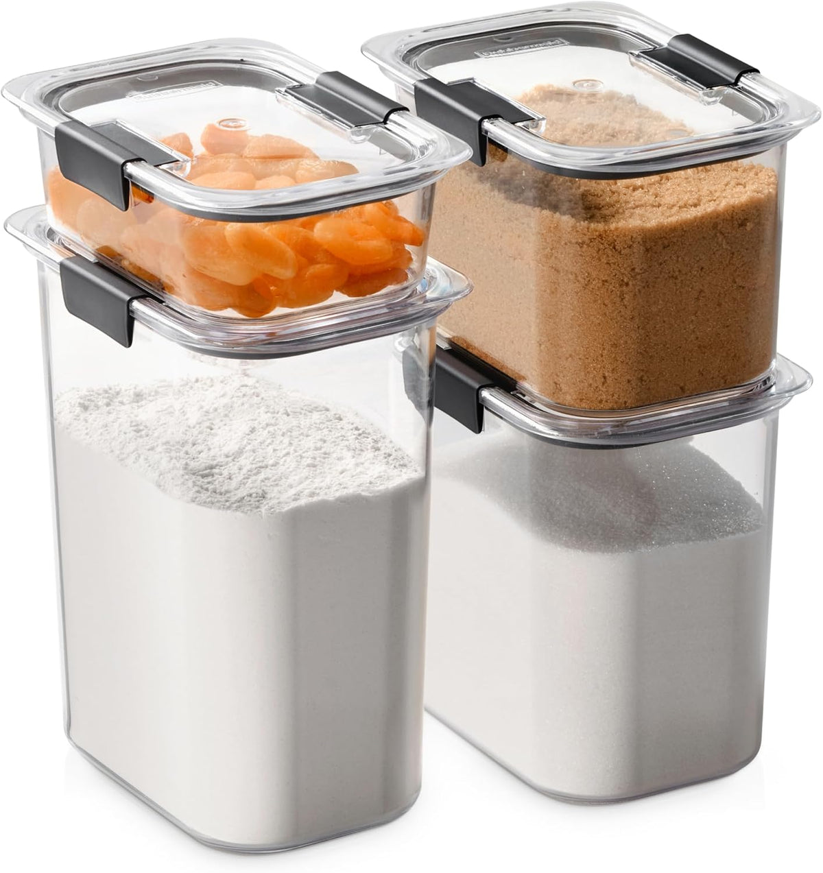 Brilliance Pantry Food Storage Containers, Set of 4 (8 Pieces), BPA-Free, Clear, Airtight