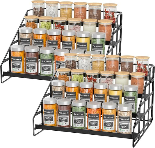 Spice Rack 4 Tier Kitchen Cabinet Organizer, Countertop Spice Rack