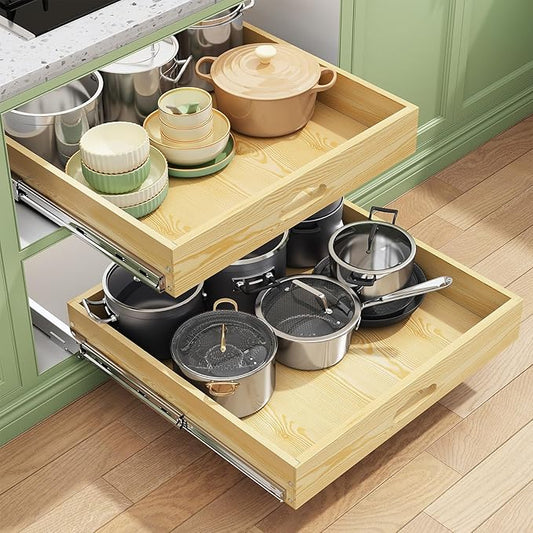 2Pack Pull Out Cabinet Organizer, 21"W X 21"D x 3.4''H