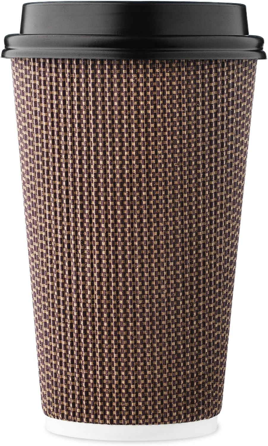 16 oz Disposable Paper Coffee Cups with Lids Insulated Double-Walled Togo