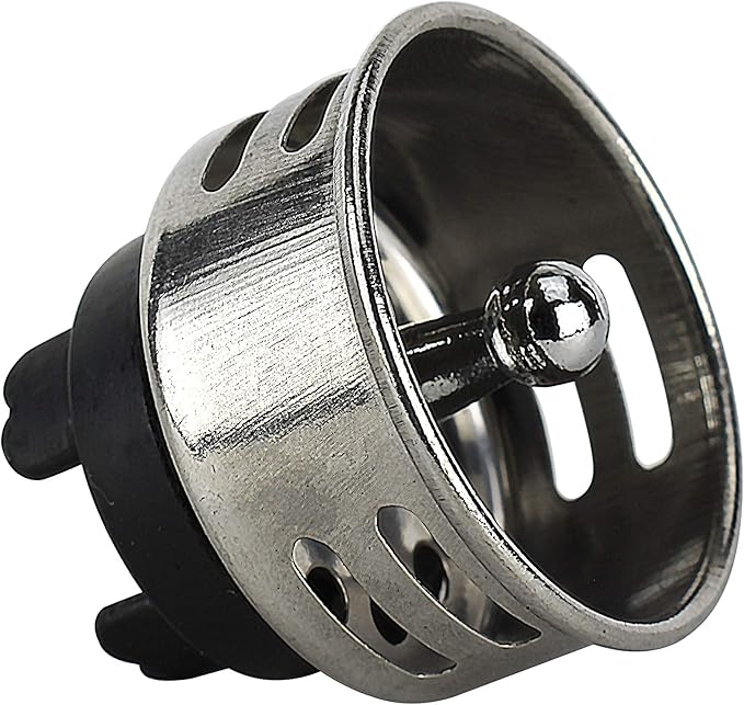 Plumb Pak 878PC Keeney Stainless Steel Junior Duo Bar Sink Strainer with Basket, Fits 2-Inch or 2-1/2-Inch Openings, Polished Chrome