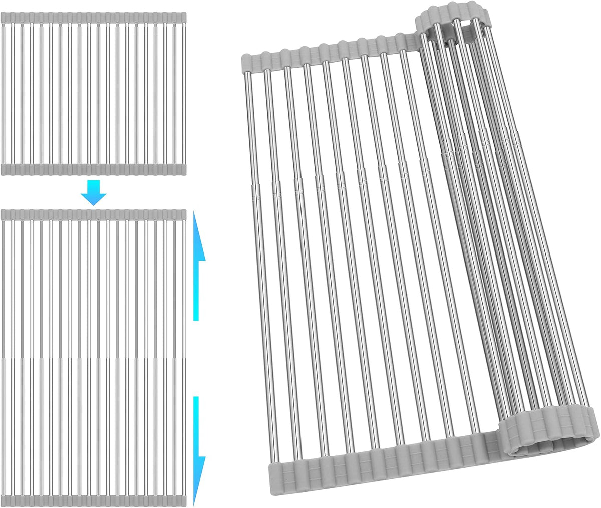 Roll Up Dish Drying Rack Over the Sink 12.5"-21.6" Expandable