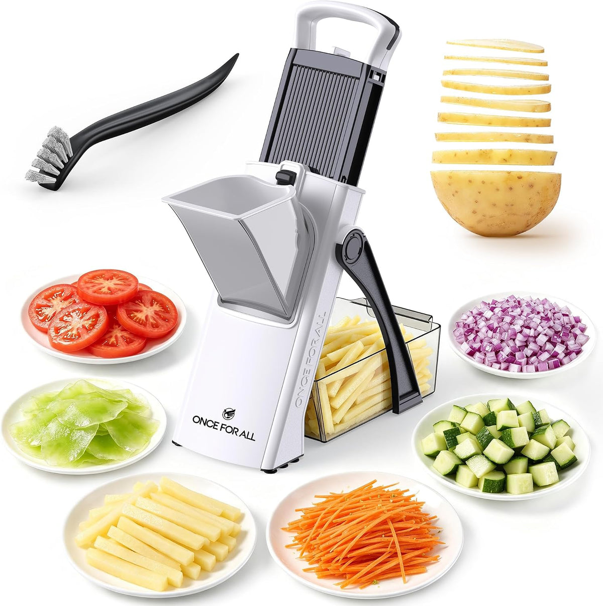 Safe Mandoline Slicer Plus, Bigger Size, Potato Slicer, Black