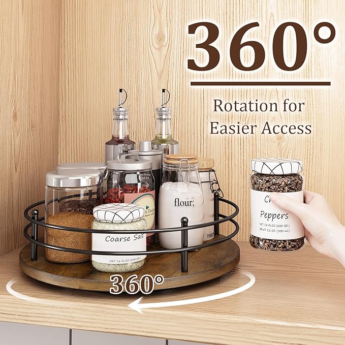 12" Lazy Susan Turntable Organizer, Heightened Version,Round