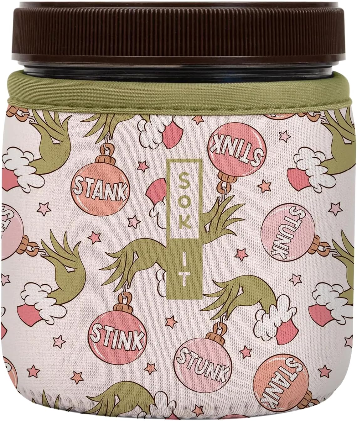 IceCreamSok Insulated Neoprene Cover (Jingle Smells, Fits Talenti 16oz Pints)