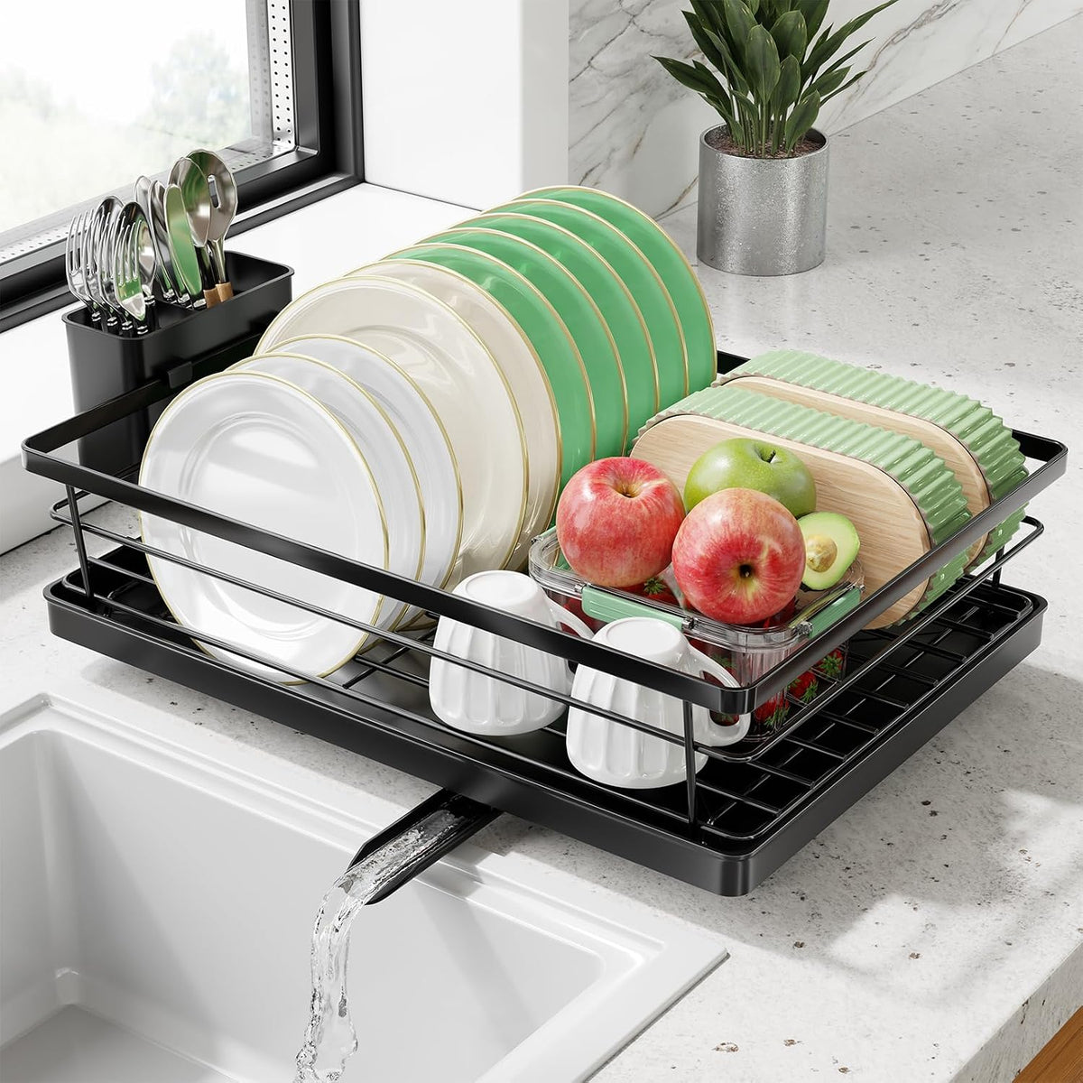 Dish Drying Rack for Kitchen Counter, 15.75'' D x 12'' W