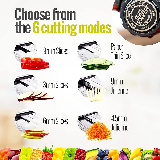 Stainless Steel Mandoline Slicer for Kitchen – 6-Setting Adjustable, 16.5 x 5 In. Platform, Hand Guard, Cut-Resistant Gloves – Vegetable Chopper, Meat Slicer, Cheese Slicer by Medove