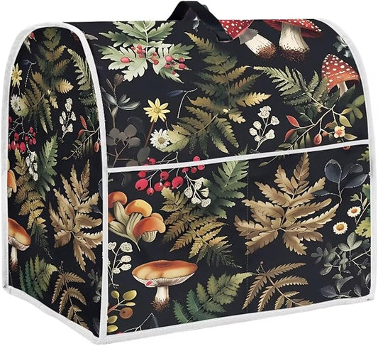 Mushroom Leaves Mixer Cover | Compatible with 6-8 Quart Tilt Head & Bowl Lift Mixers | Dust Protector with Pockets for Accessories