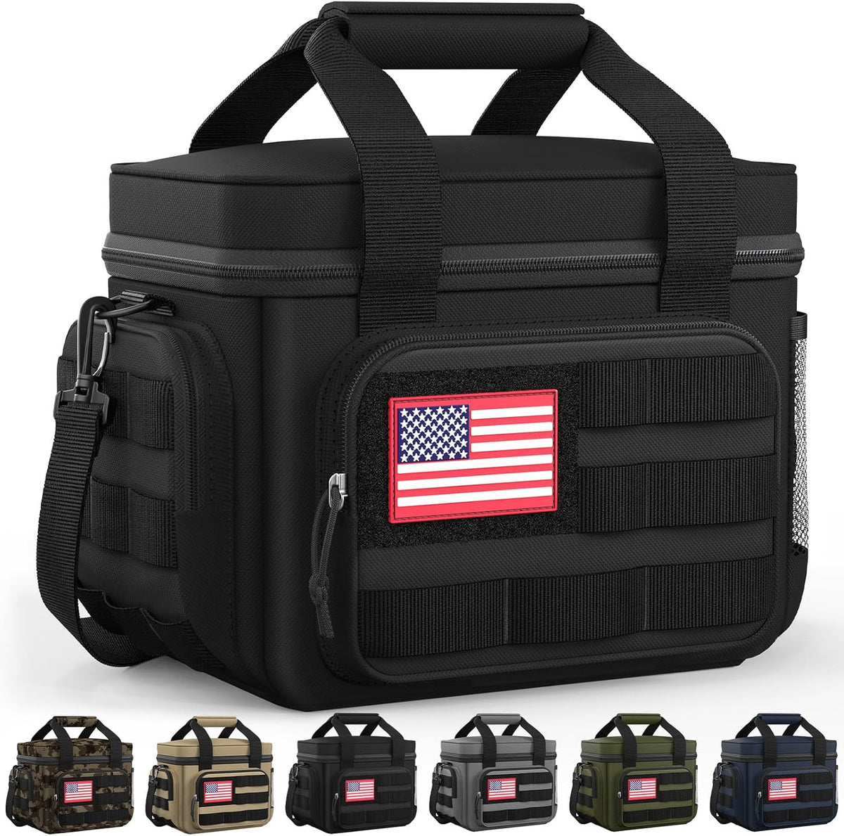 Lunch Box Men Women Tactical Insulated Lunch Bag Black 8L