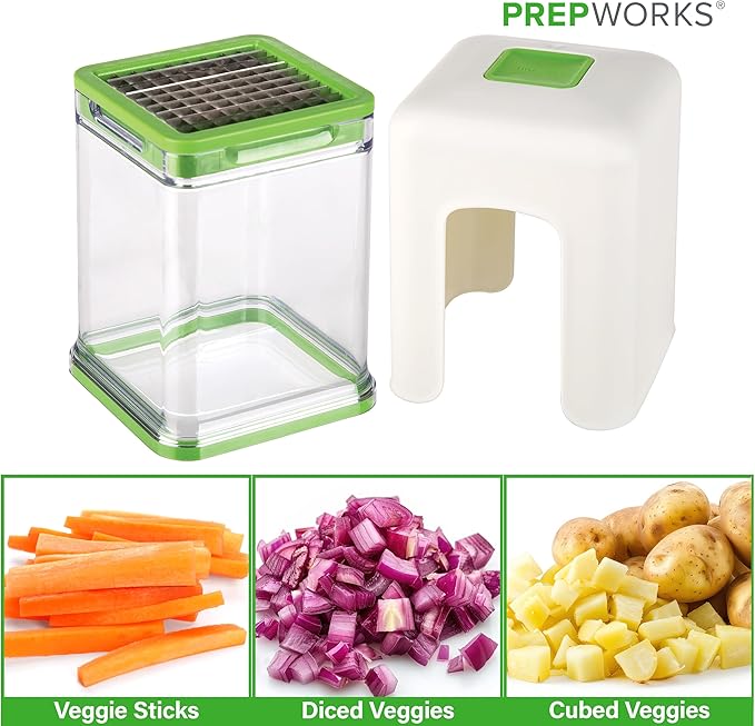 PrepWorks Tower Fry Cutter – Heavy-Duty Potato Cutter for Perfect Fries, Easy-to-Use, Stainless Steel Blades, BPA-Free