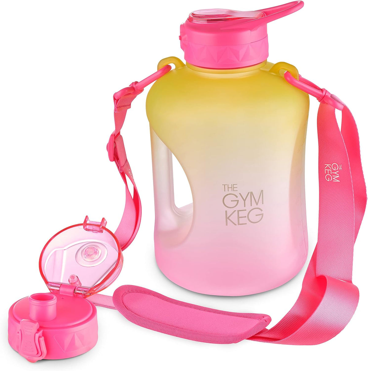 1 Gallon Water Bottle (128oz) I 3.78l Big Water Jug I 128 oz Sports Bottle with Straw and Motivational Time Markings I Large Reusable Bottle | BPA-Free Plastic I Leakproof