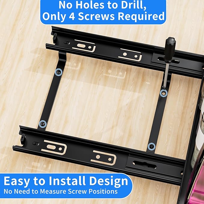 Pull Out Spice Rack Organizer for Cabinet, 1 Tier Heavy Duty Spice Rack